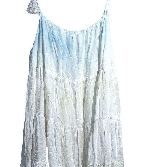 Storia Womens Muted Ombre Multicolor Swing Mini Babydoll Tassel Dress Size Large - Picture 3 of 10